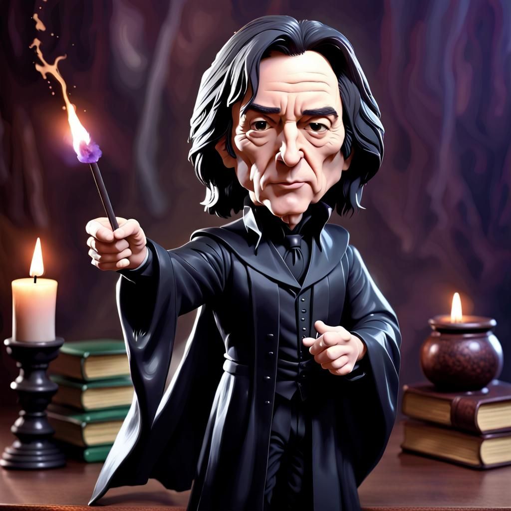 Professor Snape Bobblehead Casting Spells with Dark Magic