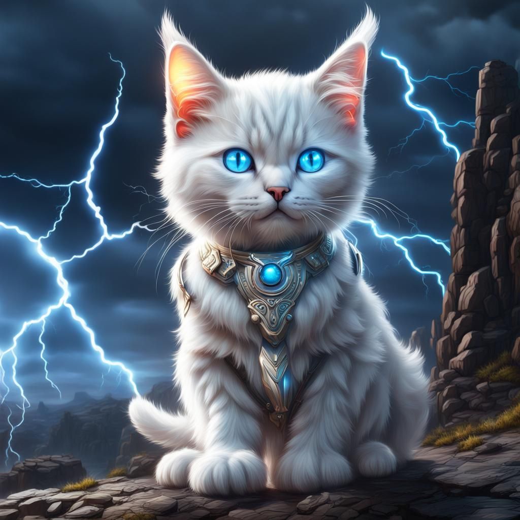 Majestic Lightning Cat: Fantasy Concept Art