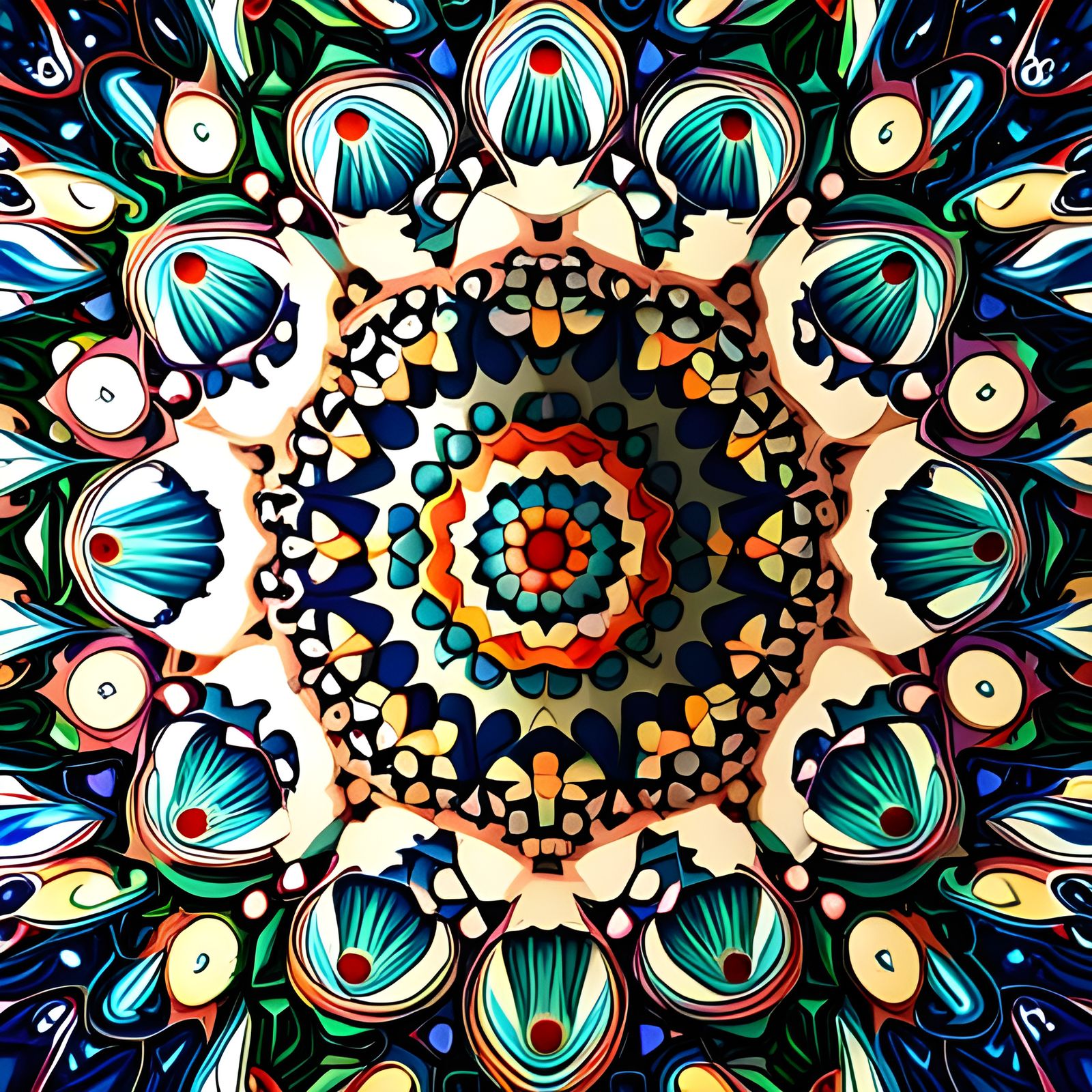 Abstract 3D Kaleidoscope Render in High Quality