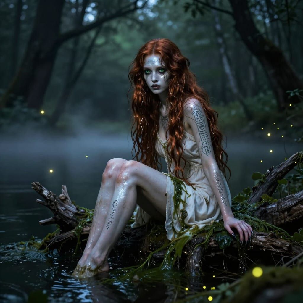 Russian Rusalka in Dark Fantasy Style