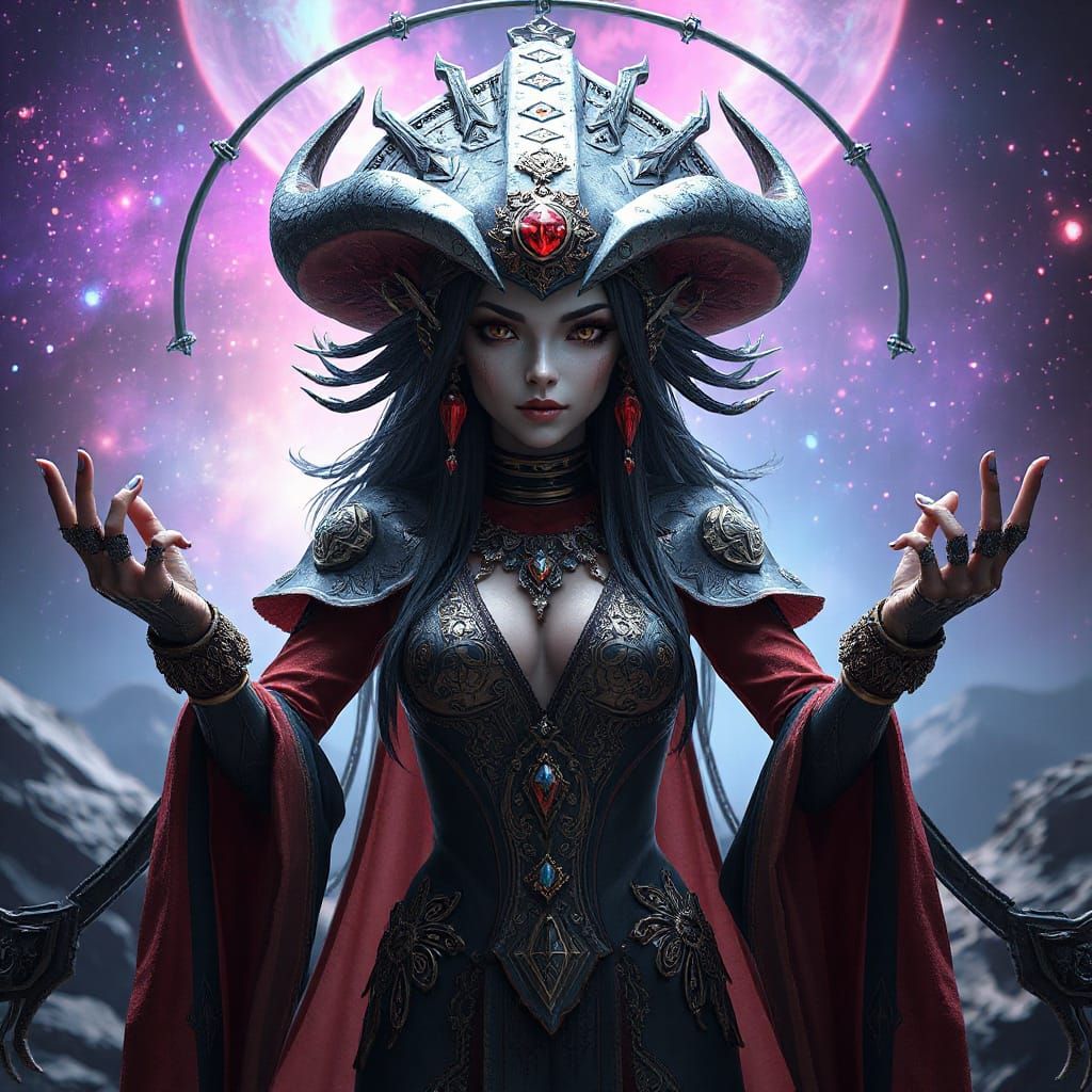 Heroic Alien Woman in Ornate Attire