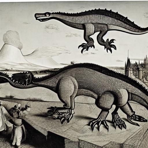 Mousesaurus Photobomb in Renaissance Cubist Style
