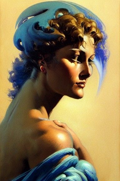 Fantasy Portrait of Woman in Frazetta Style