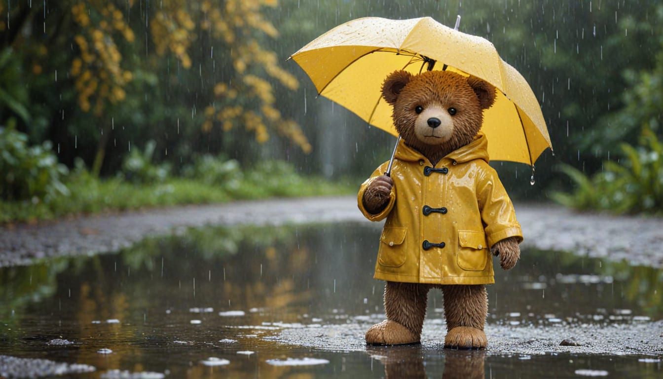 Surreal Autumn Teddy Bear Reveals Sunny Day