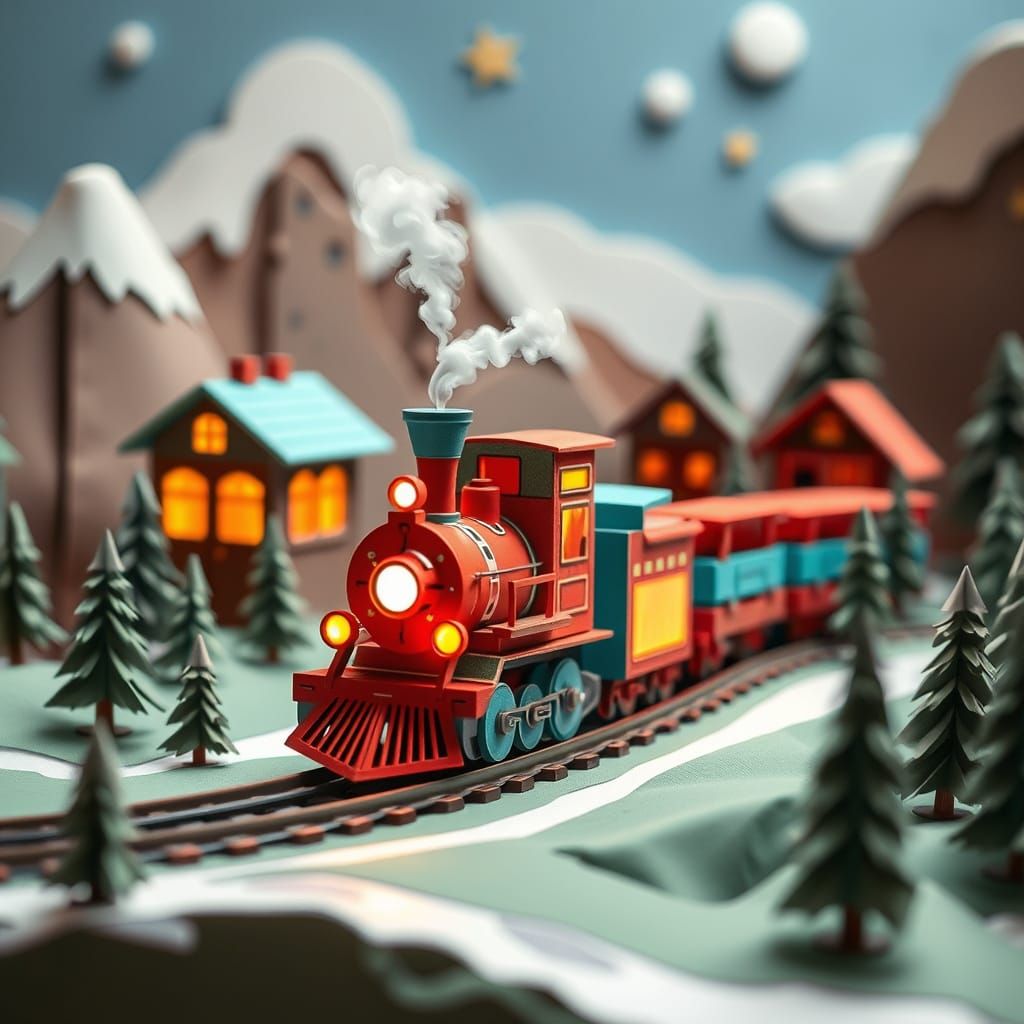 Spectacular Paper Train Generated by AI