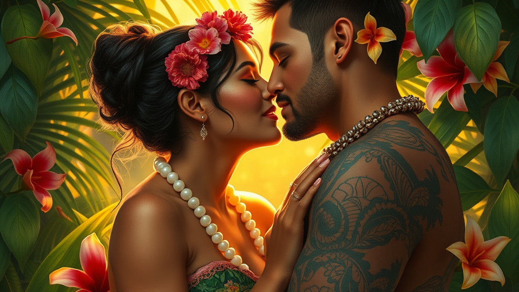 Passionate Kiss in a Romantic Impressionist Style