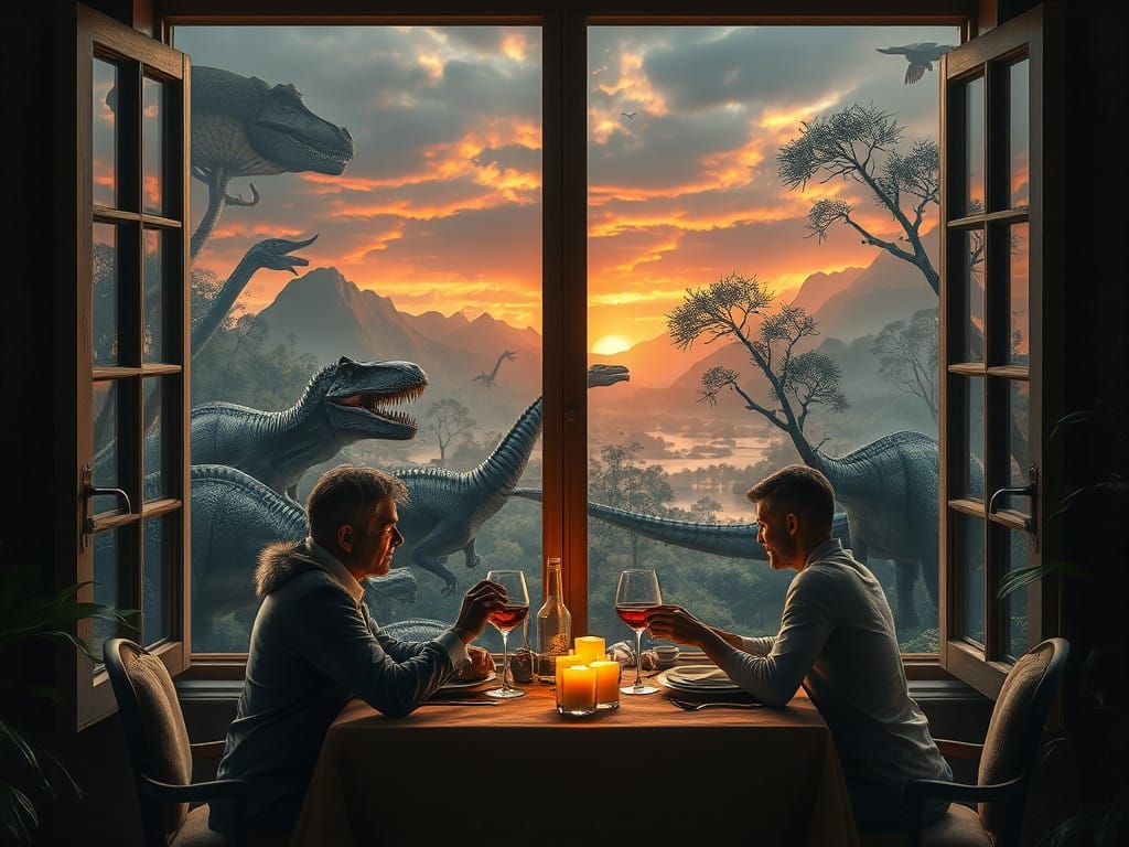 Romantic Window to a Dinosaur Epic