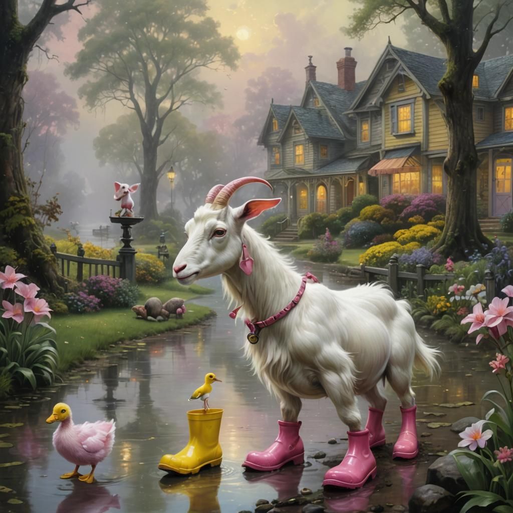 Goatcow, Duck Rider: Ethereal Fantasy Art