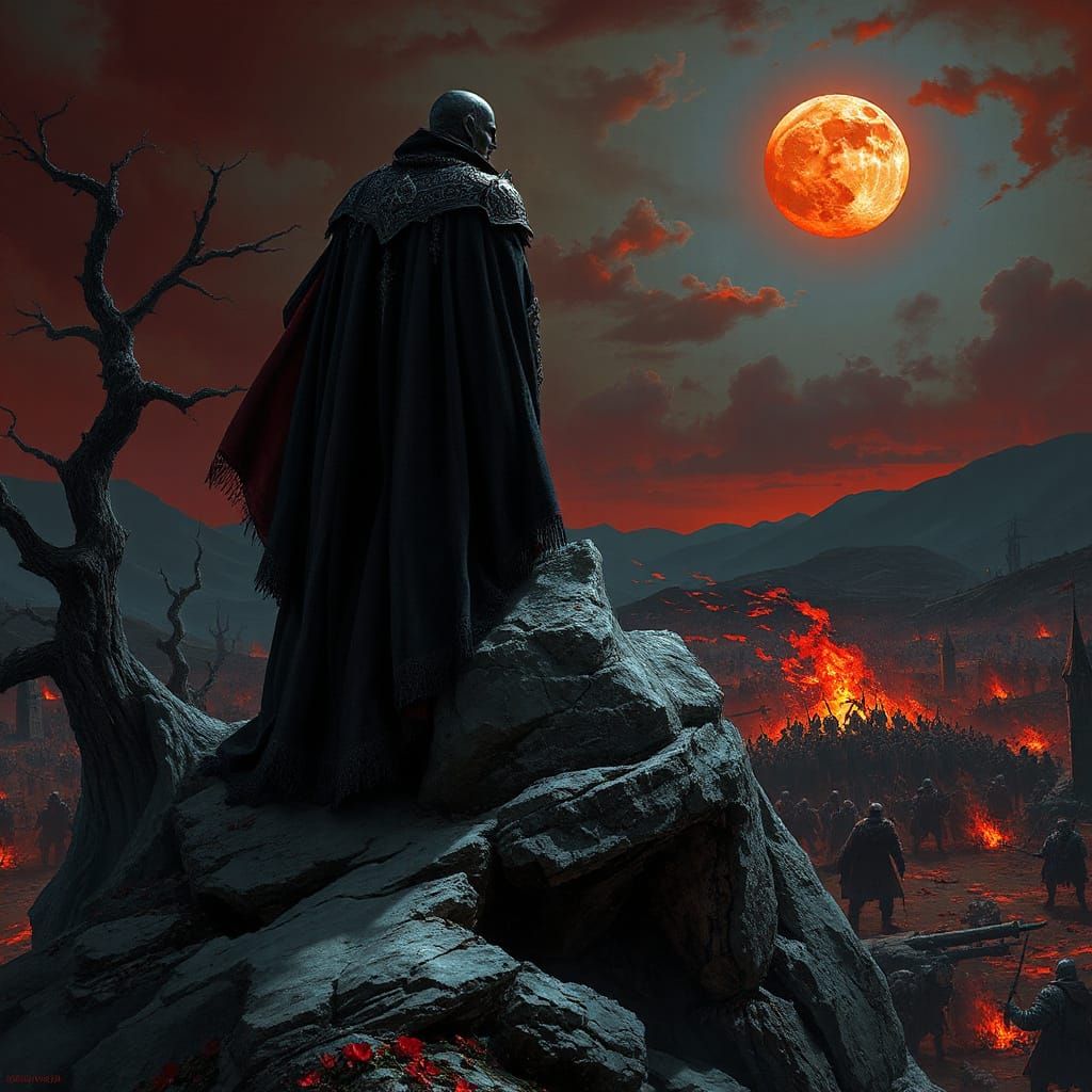 Dark Vampire Lord Reigns Over Gothic Battlefield