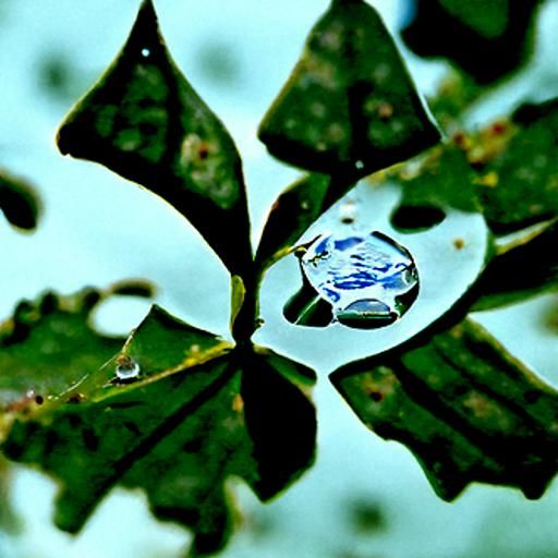 Lush Green Leaves Sparkling with Water Droplets