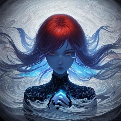 Fiery Silhouette: A Double Exposure Masterpiece