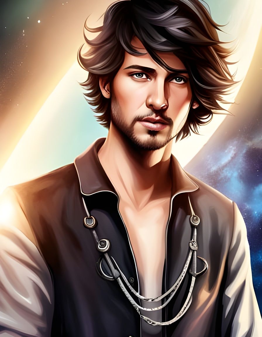 Epic Space Voyager on Ship Amidst Planets