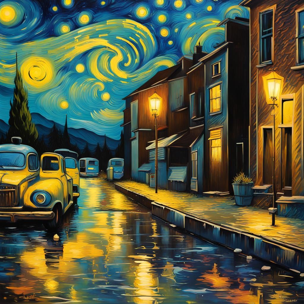 Graffiti Starry Night Inspired by Van Gogh