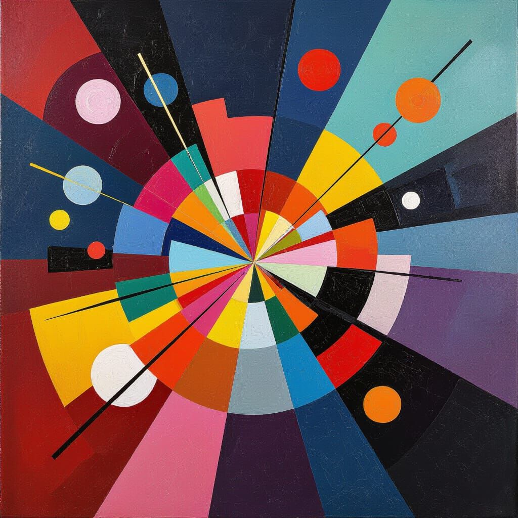 Abstract Childhood Explosion in Kandinsky Style