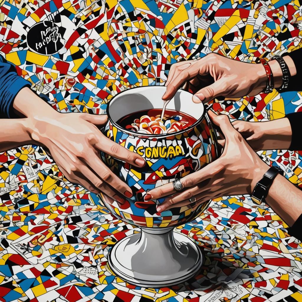 Pop Art Sugar Bowl in Triadic Colors