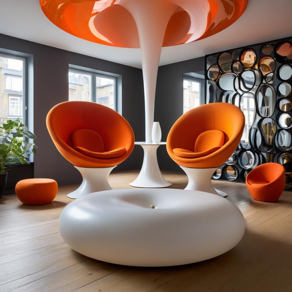 Psychedelic Pumpkin in Verner Panton Style