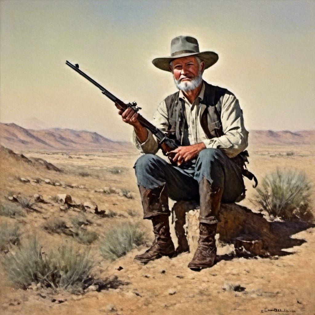 Cowboy Gunslinger with Distinct Facial Features