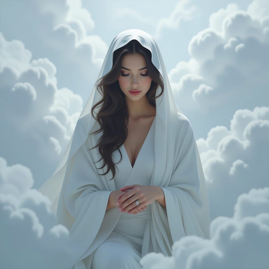 Ethereal Woman in Mist, Surreal Digital Art