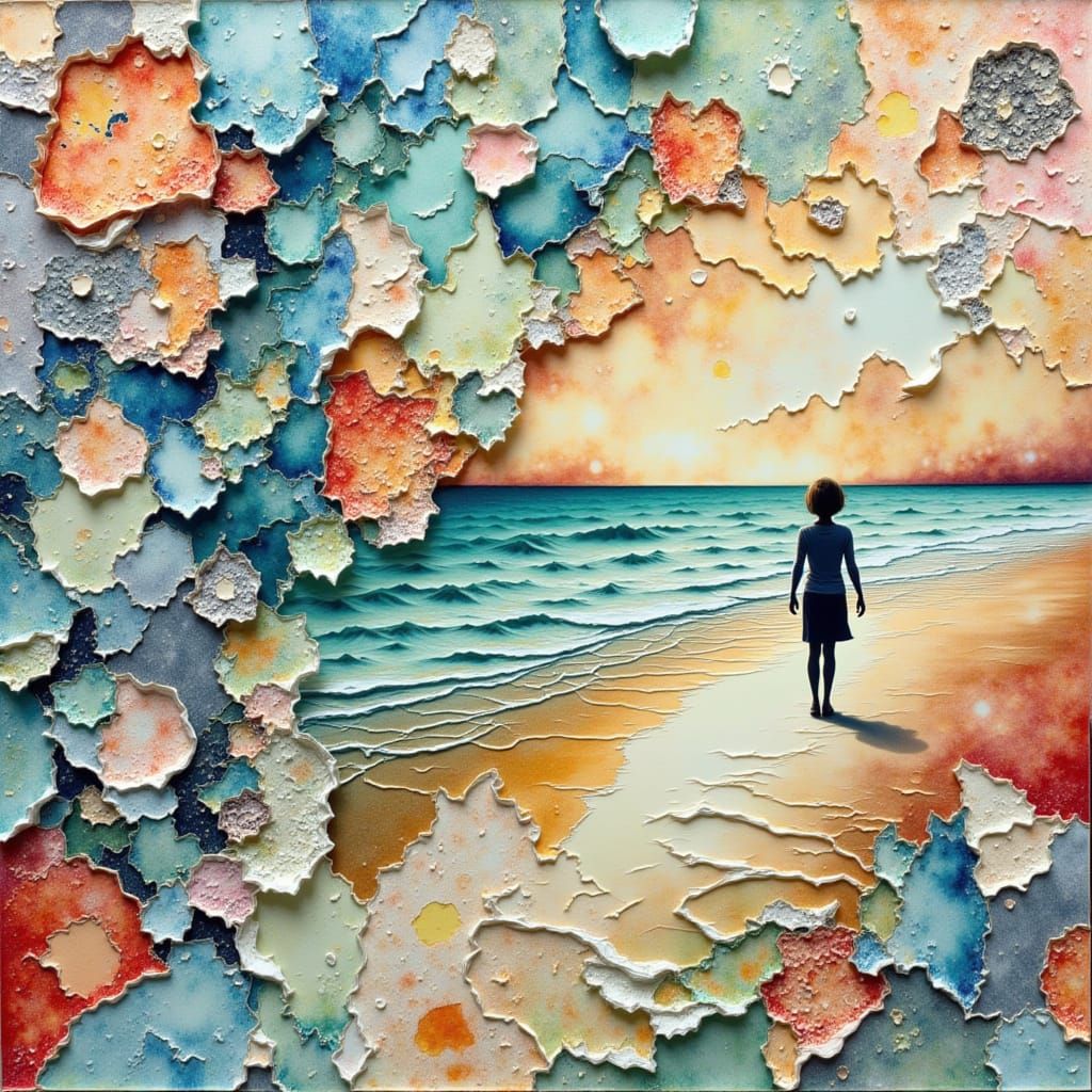 Exploding Tessellations Over Maps in Expressive Watercolor