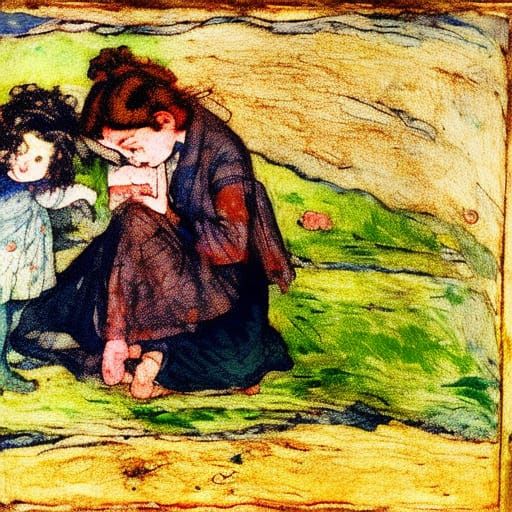 Eeyore's Daughter Resurrection in Watercolor Style