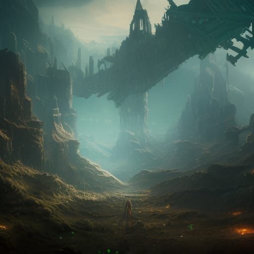 Dystopian Future Matte Painting in Deep Color