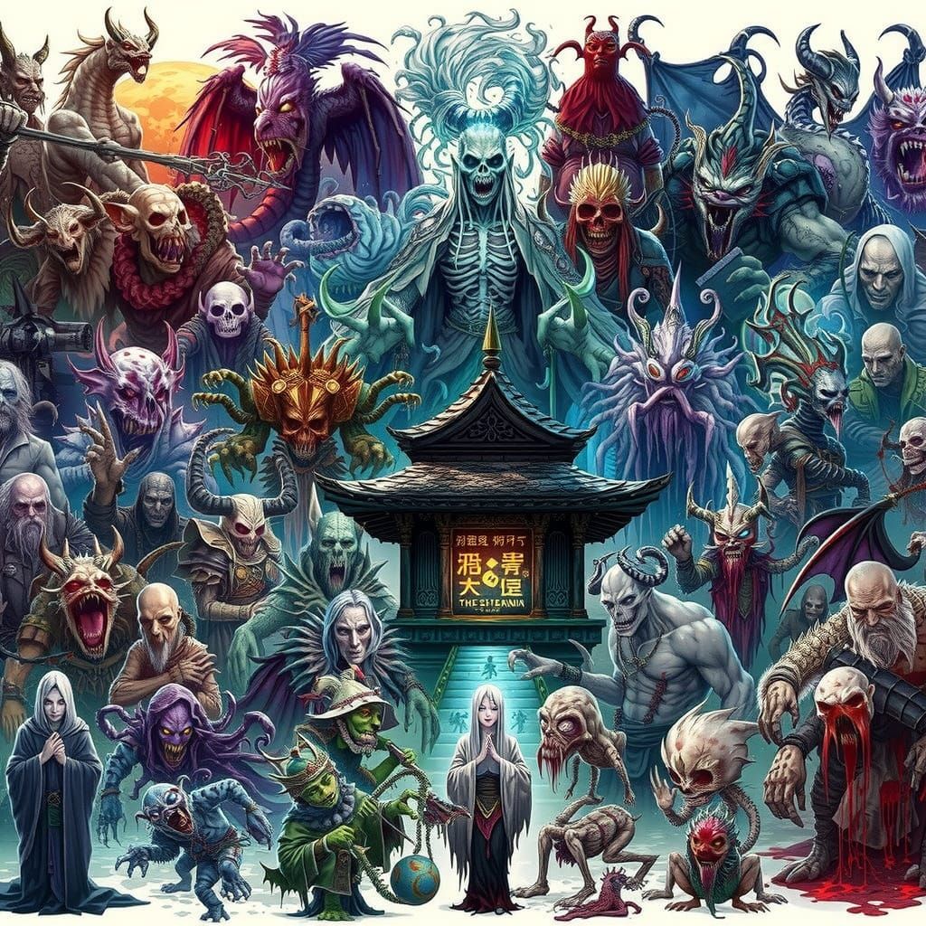 Spectral Murloc Warrior in Poisonous Mist, Dark Fantasy