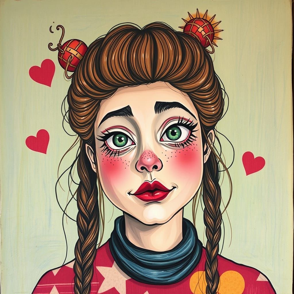 Surreal Whimsical Scene in Vibrant Colors