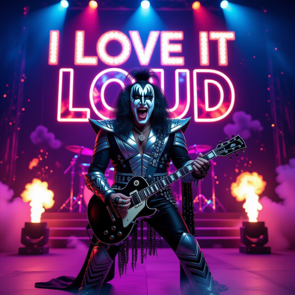 Gene Simmons of KISS Live in 1982 Concert