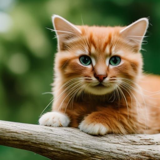 Adorable Kitten and Red Panda Fusion in Digital Art