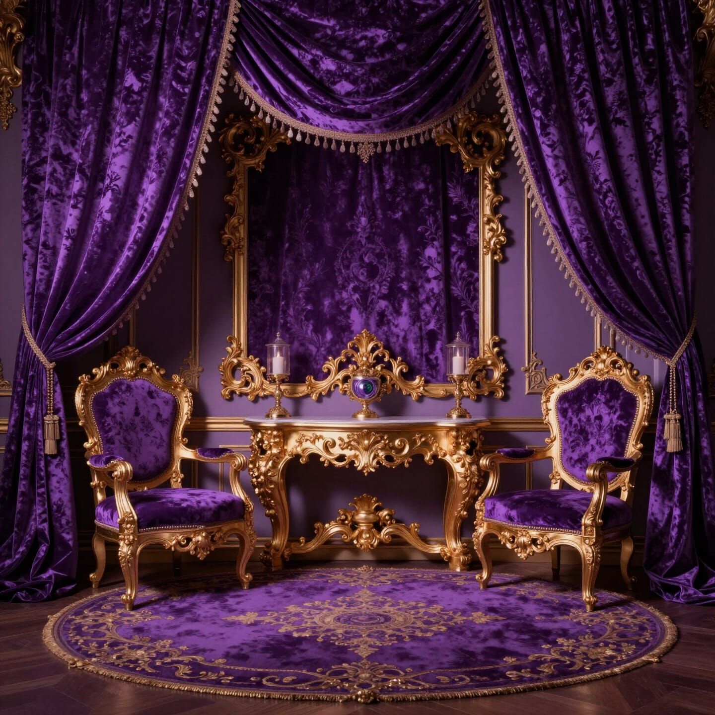 Violet Opulence in Baroque Style