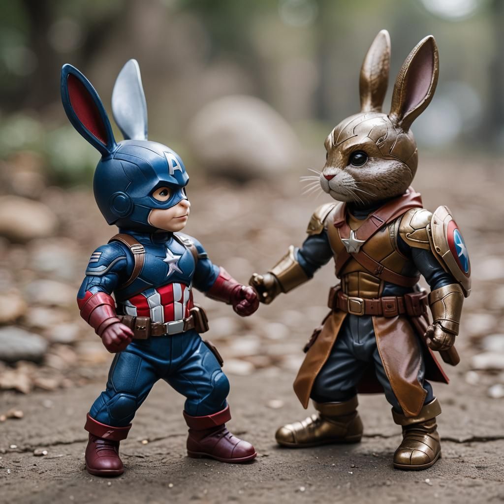 Captain America and Battle Bunny Monk Face-Off