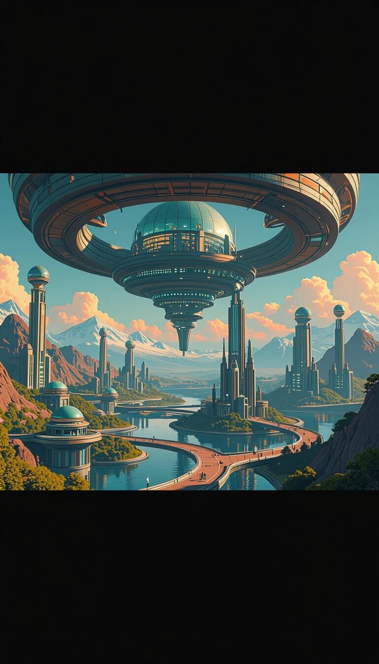 Fantastical Landscape with Intricate Architecture in 8K