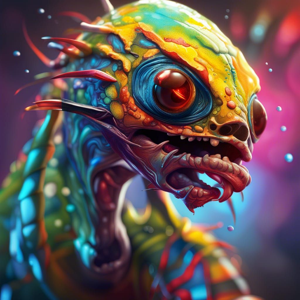 Hyperrealistic Mutated Mosquito in Splash Art Style