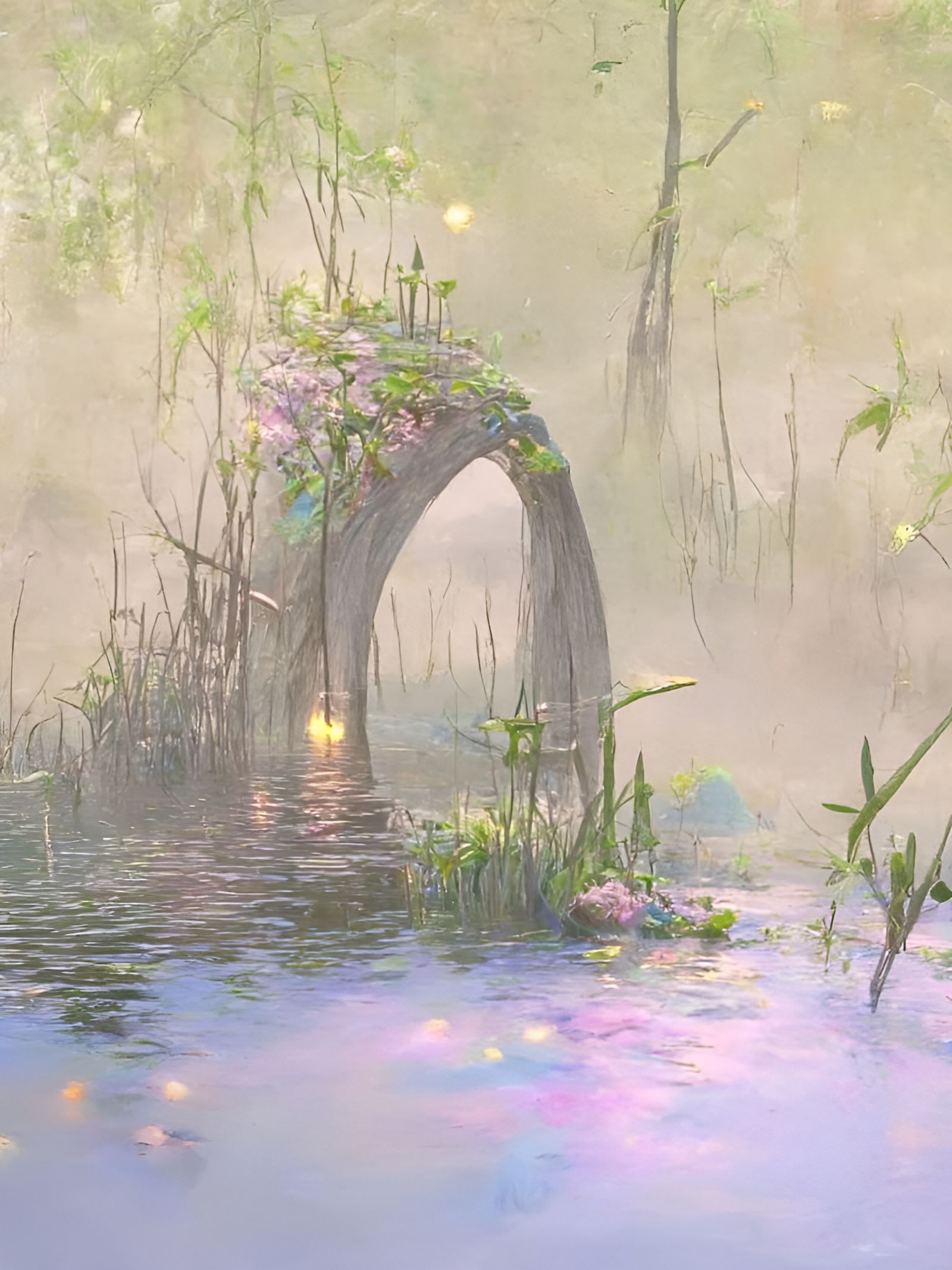 Magical Swamp Bridge: Photorealistic Fantasy Concept Art