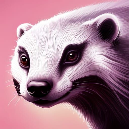 Hyperrealistic Sakura Badger in Splash Art Style