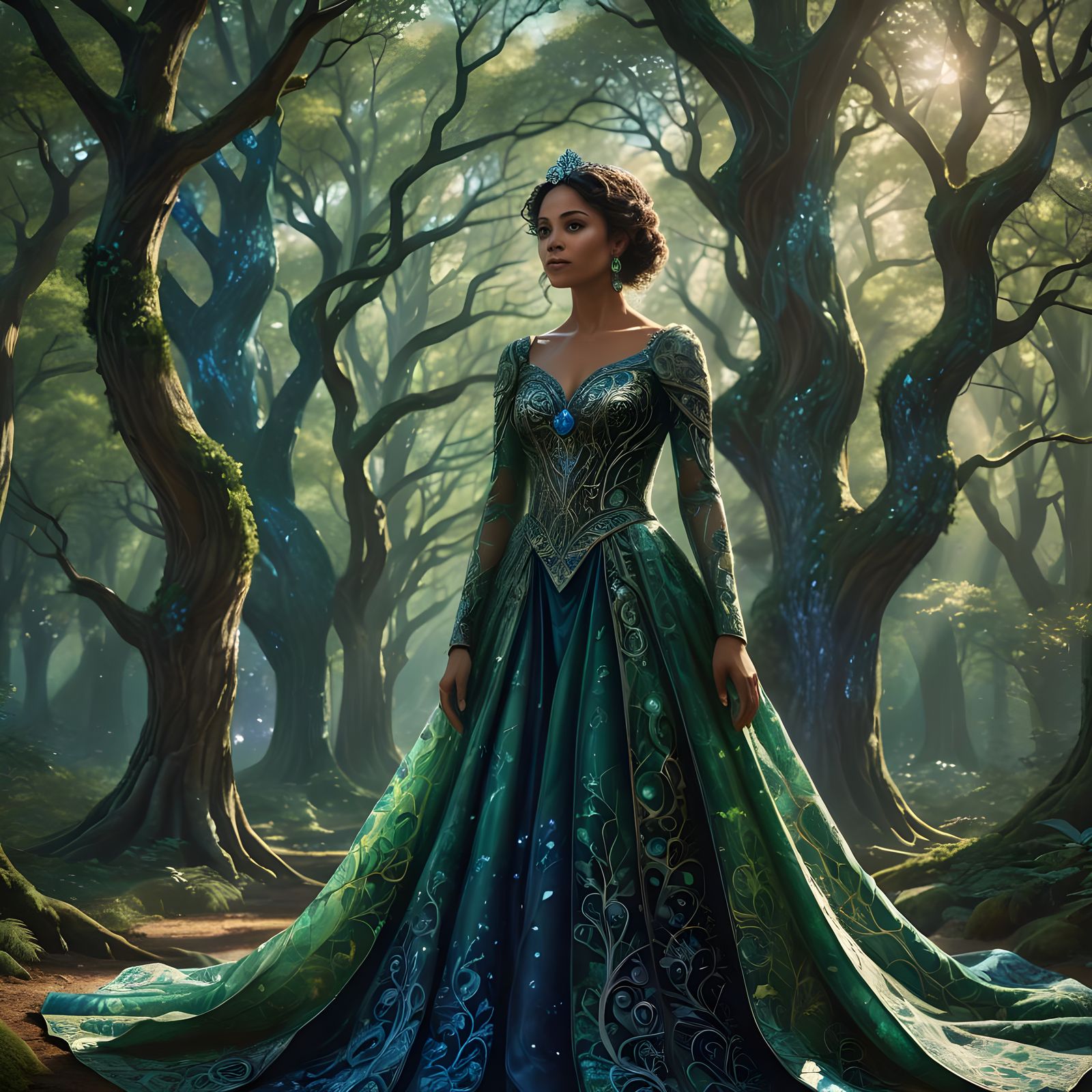 Detailed Matte Painting of a Woman in 8k