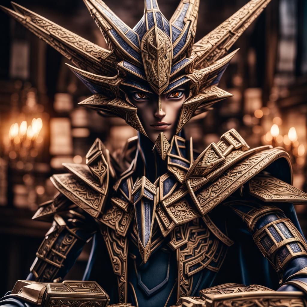 Hyperrealistic YuGiOh with Pharaoh Armor in HDR