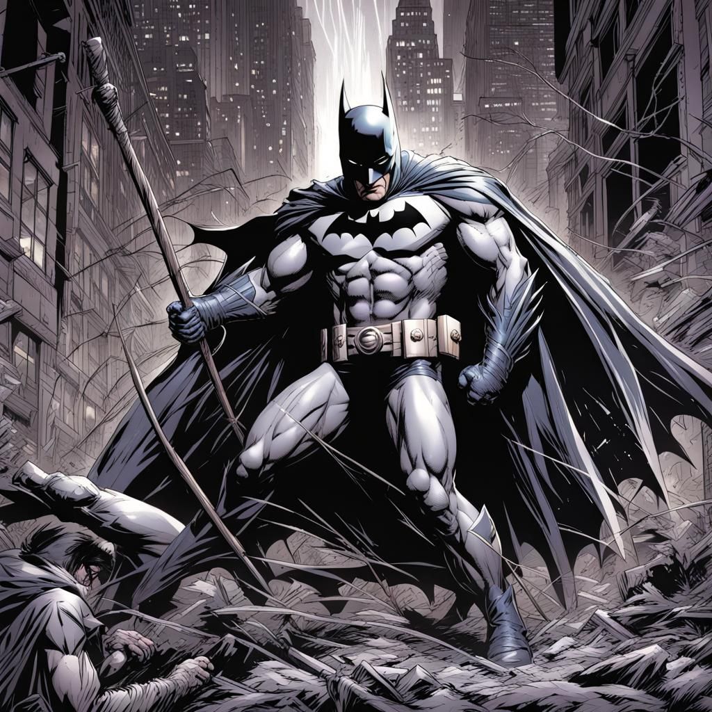 Batman and Flash: Dark Comic Book Art