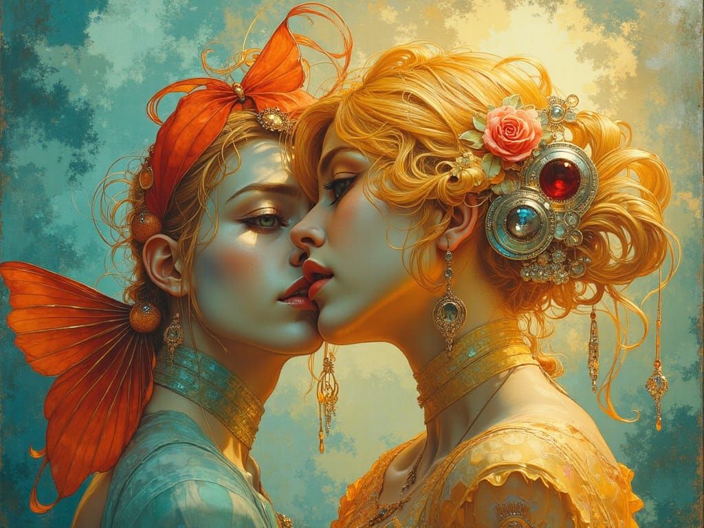 Stunningly Realistic Portrait in Vibrant Amber and Teal