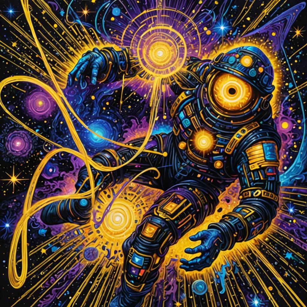 Cosmic Black Hole Consuming Stars in Fractal Style