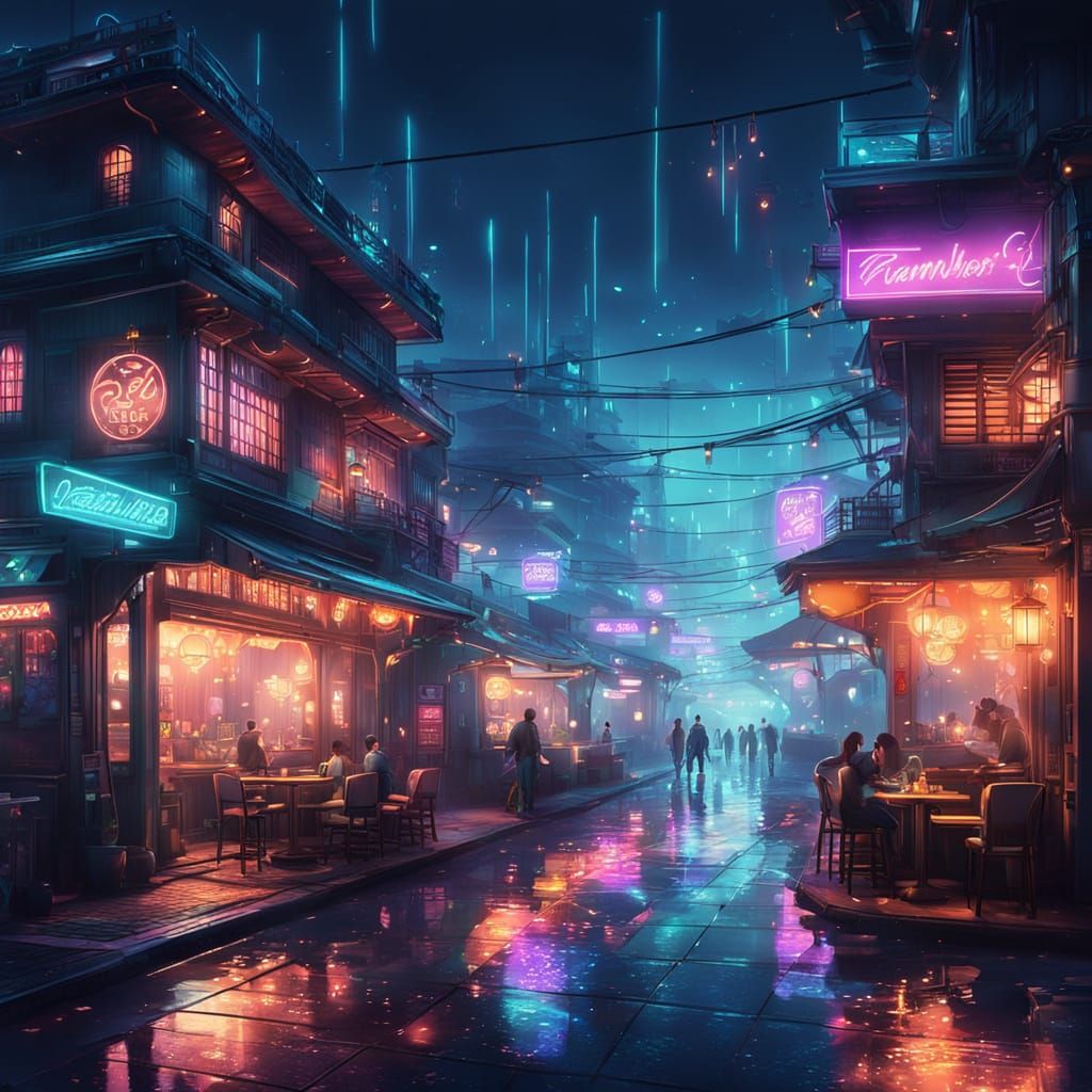 Magical Seaside Boulevard at Night