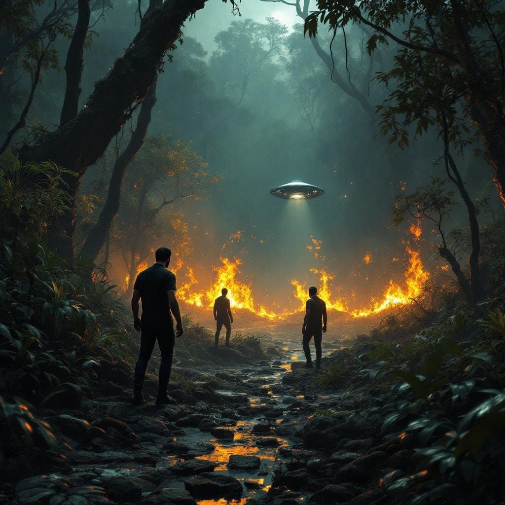 Men in Black Discover UFO: Digital Matte Painting