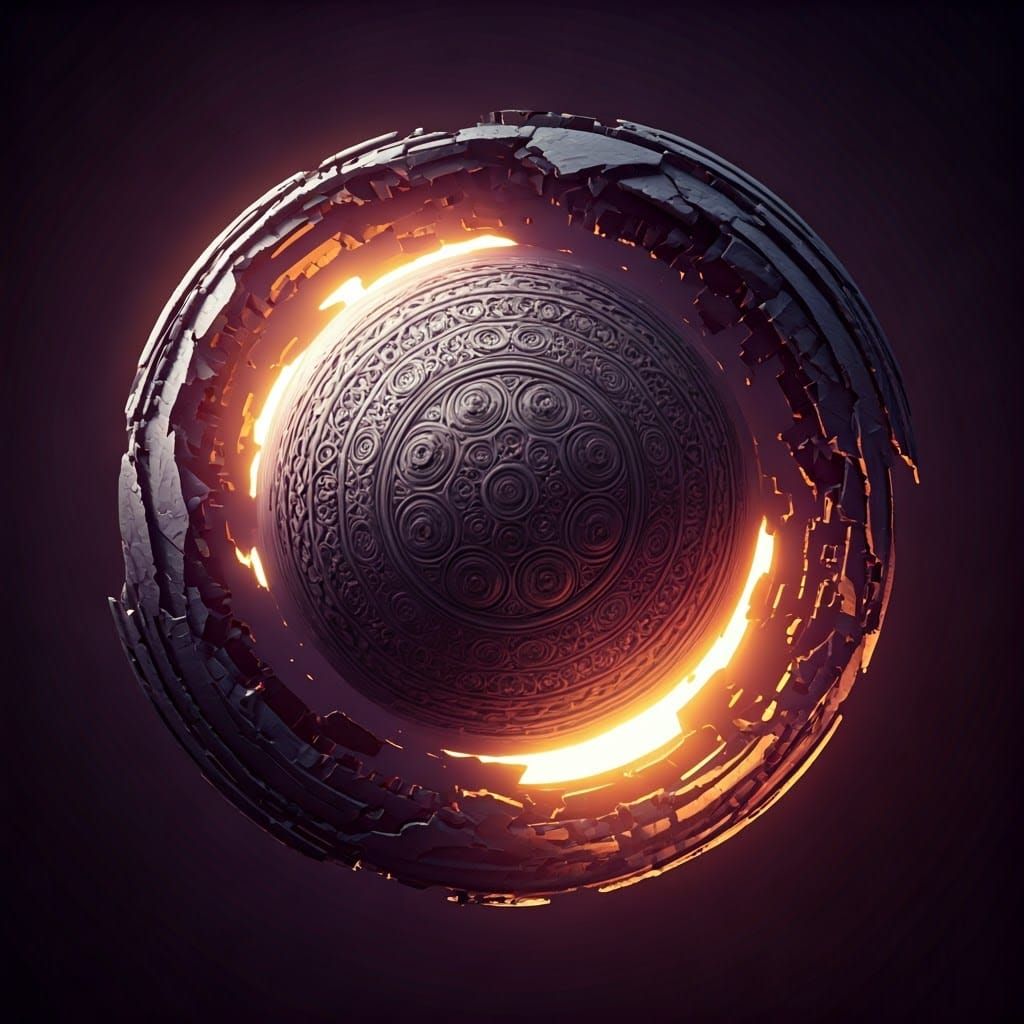 Ethereal Orb with Swirling Nebula, Art Nouveau Style