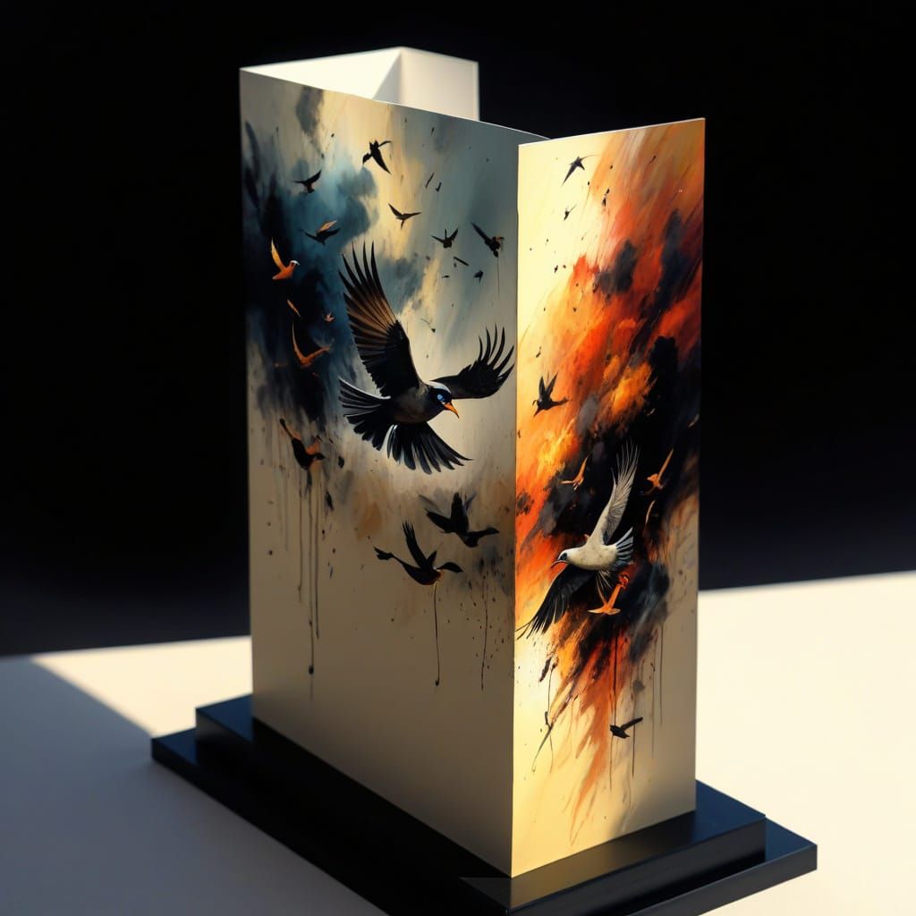 Epic Australian Bushfire Landscape in Vibrant Brushstrokes