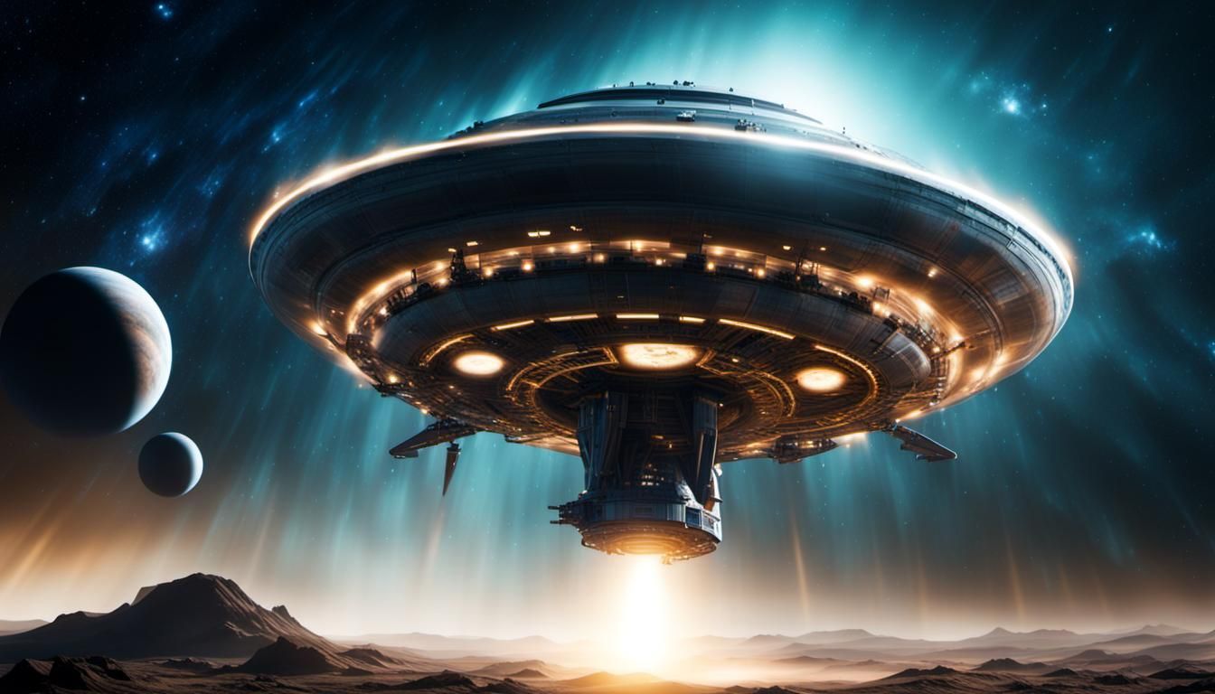 Extraterrestrial Probe Journey Through Universe in Photoreal...