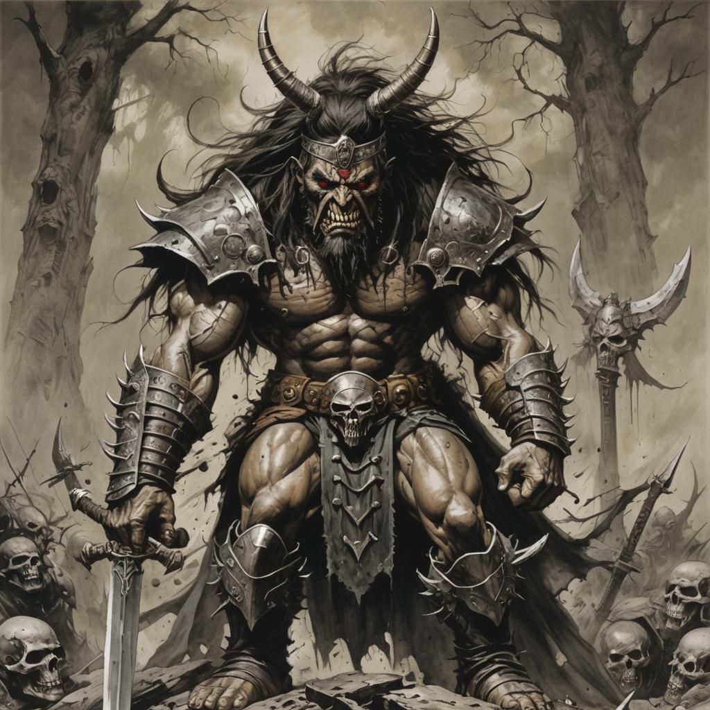 Immortal Warrior in Comic Book Style