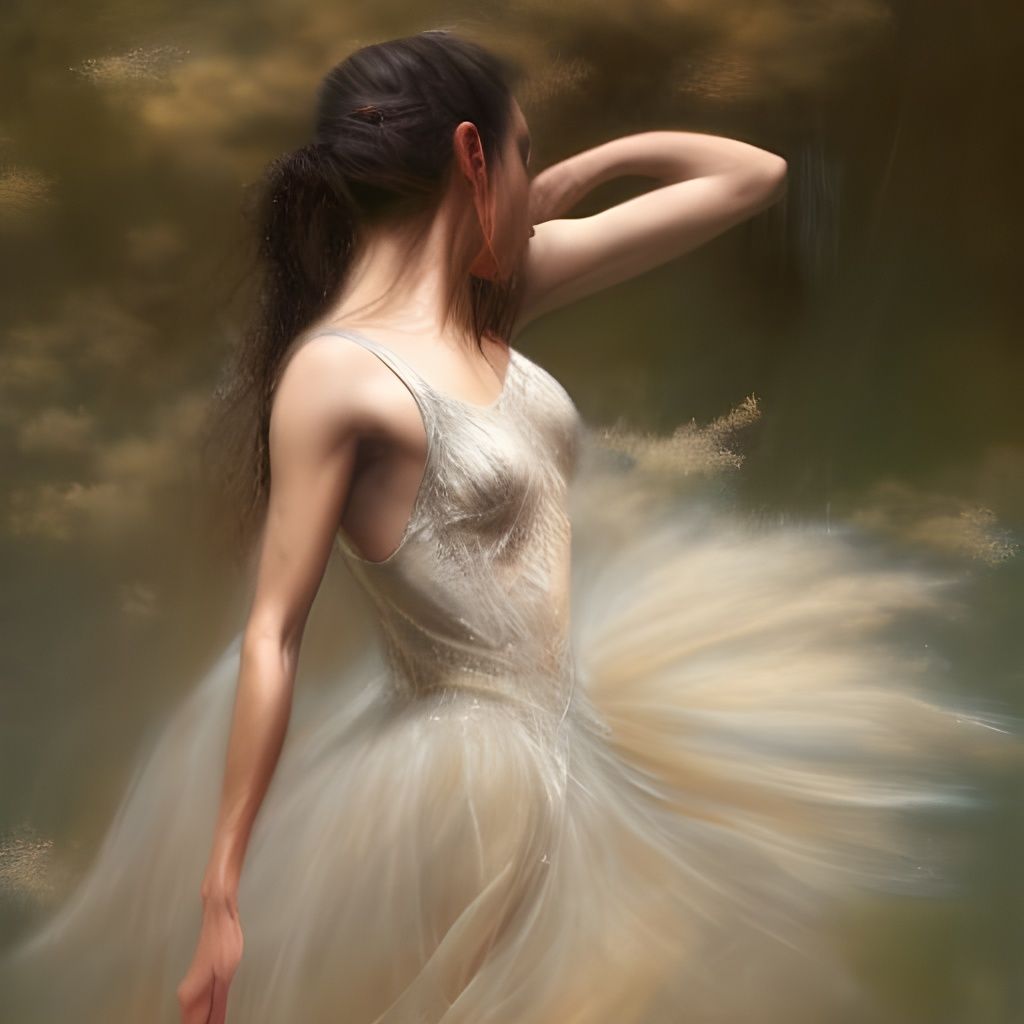 Elegant Woman Dancing: Hyperrealistic Digital Art