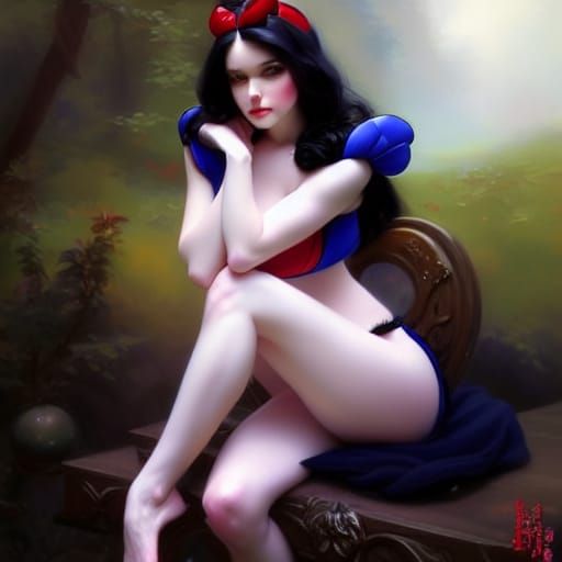 Seductive Snow White Portrait in Fantasy Art Style