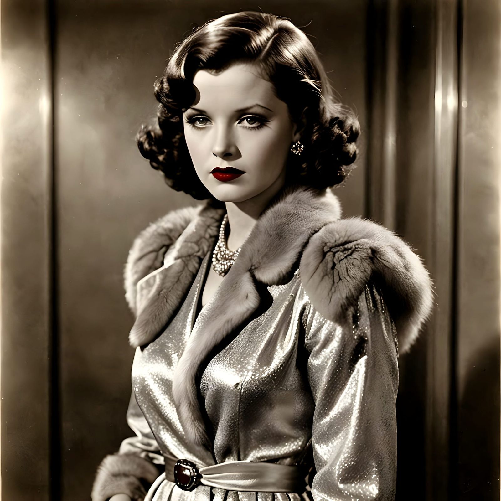 Hyperrealistic Portrait of 1940s Hollywood Star