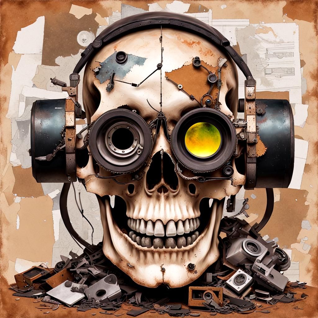Steampunk Skull Portrait with Allomancy Elements